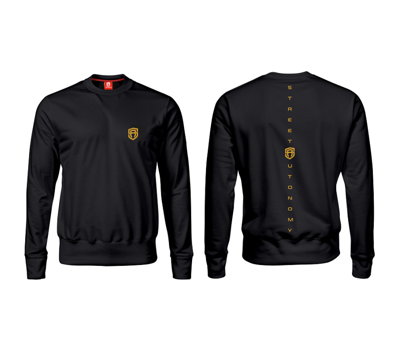 BLUZA BEZ KAPTURA STREET AUTONOMY BEKZ BLACK/GOLD