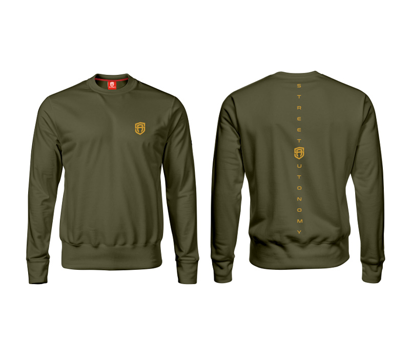 BLUZA BEZ KAPTURA STREET AUTONOMY BEKZ KHAKI/GOLD