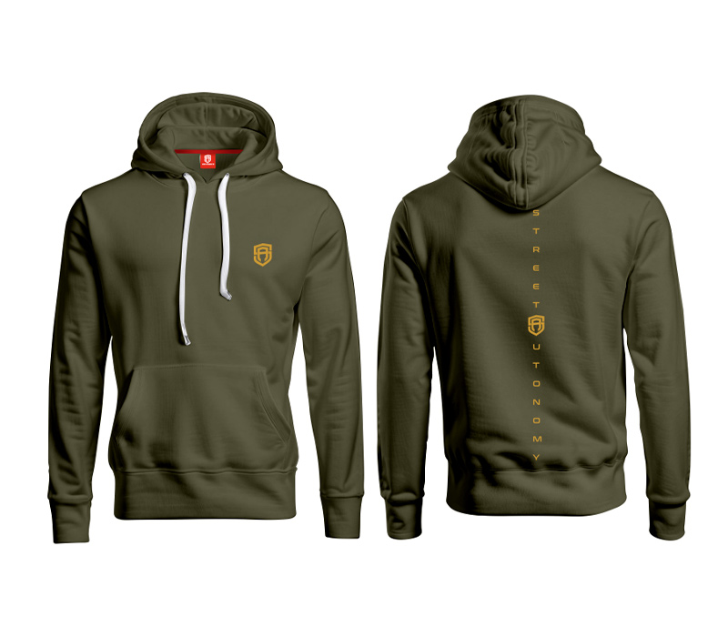 BLUZA Z KAPTUREM STREET AUTONOMY BEKZ KHAKI/GOLD