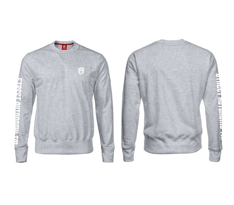 BLUZA BEZ KAPTURA STREET AUTONOMY KETSA MELANGE/WHITE