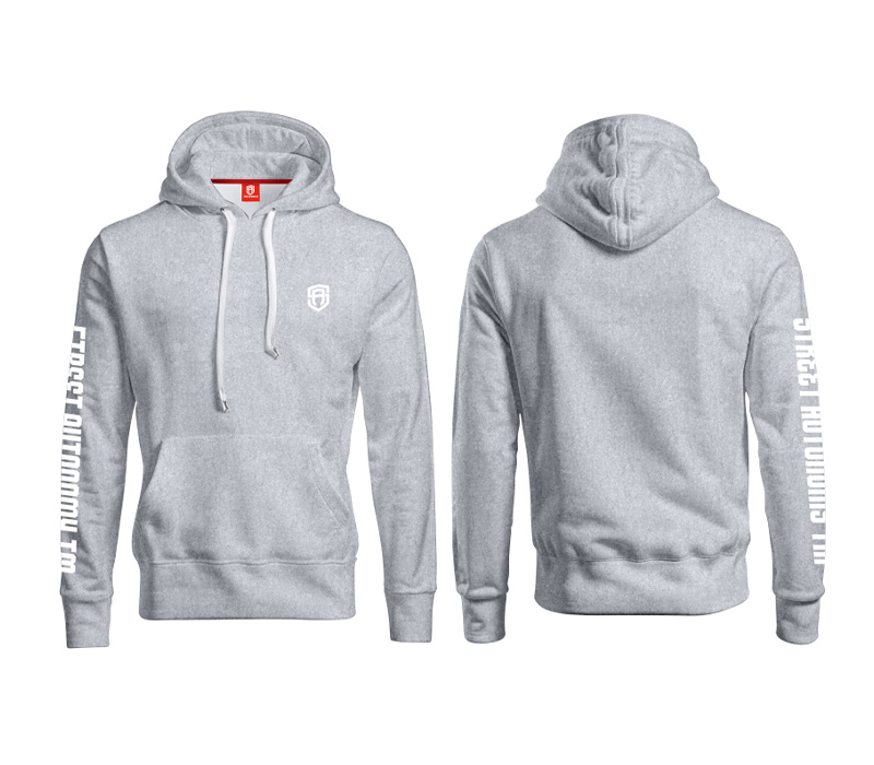 BLUZA Z KAPTUREM STREET AUTONOMY KETSA MELANGE/WHITE