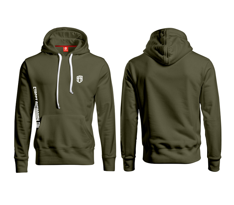 BLUZA Z KAPTUREM STREET AUTONOMY SAKET KHAKI/WHITE