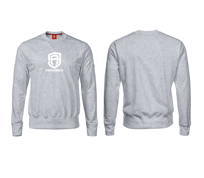 BLUZA BEZ KAPTURA STREET AUTONOMY MONUM MELANGE/WHITE