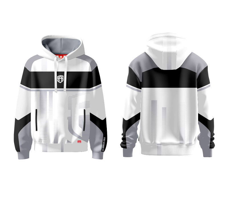 BLUZA Z KAPTUREM STREET AUTONOMY COSMO WHITE/BLACK