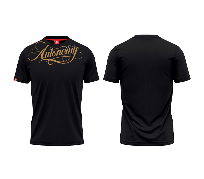 KOSZULKA STREET AUTONOMY MILS BLACK/GOLD