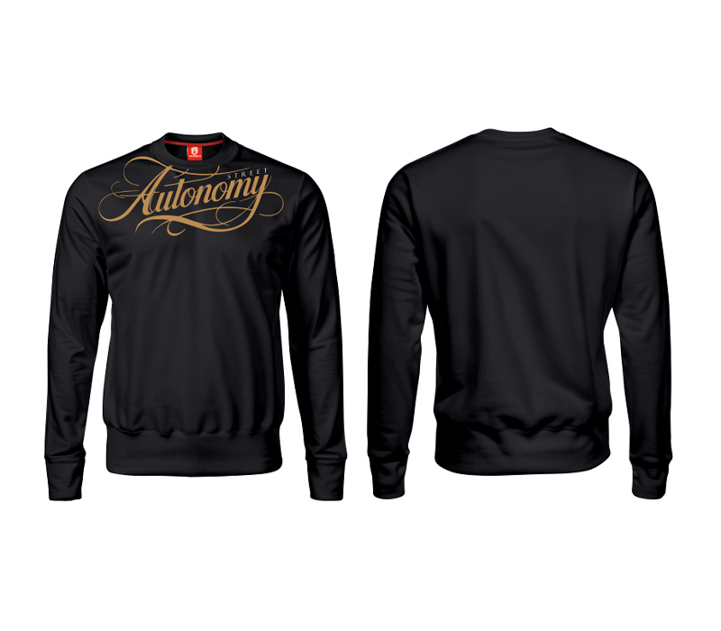 BLUZA BEZ KAPTURA STREET AUTONOMY MILS BLACK/GOLD