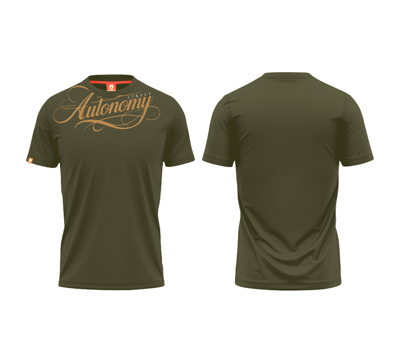 KOSZULKA STREET AUTONOMY MILS KHAKI/GOLD