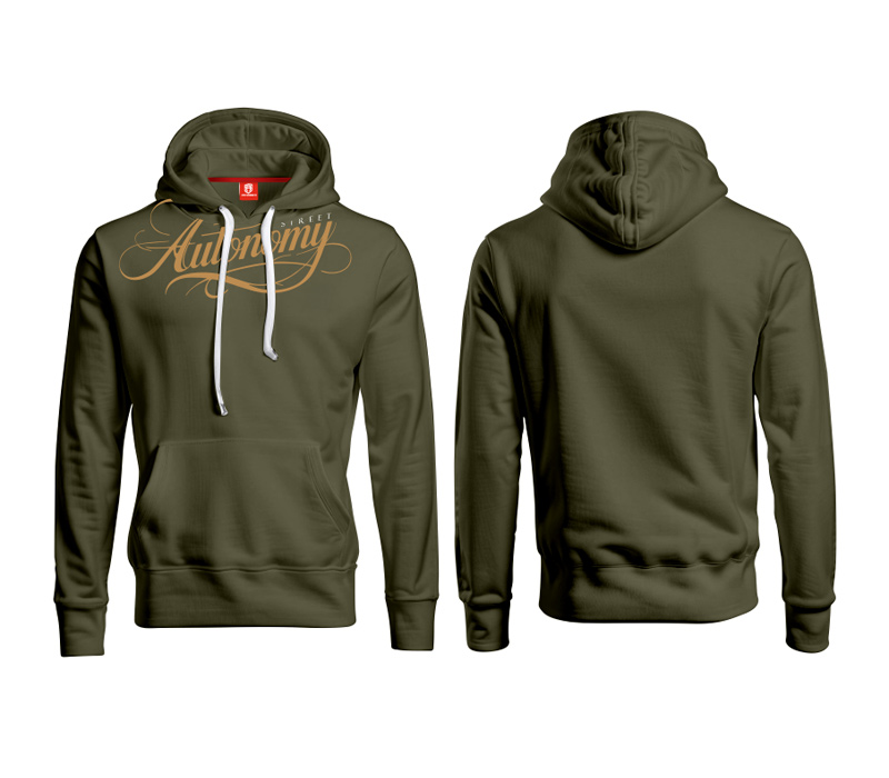 BLUZA Z KAPTUREM STREET AUTONOMY MILS KHAKI/GOLD