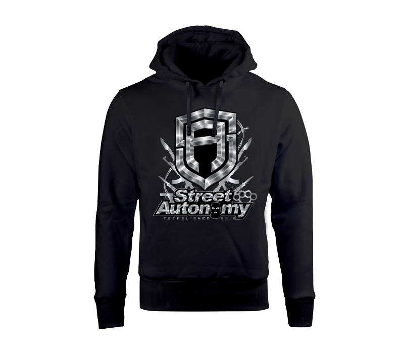 BLUZA Z KAPTUREM STREET AUTONOMY SILVERWEAPON BLACK