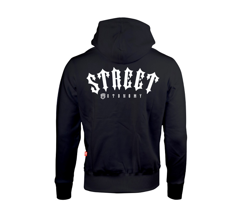 BLUZA Z KAPTUREM STREET AUTONOMY ARCHI BLACK/WHITE