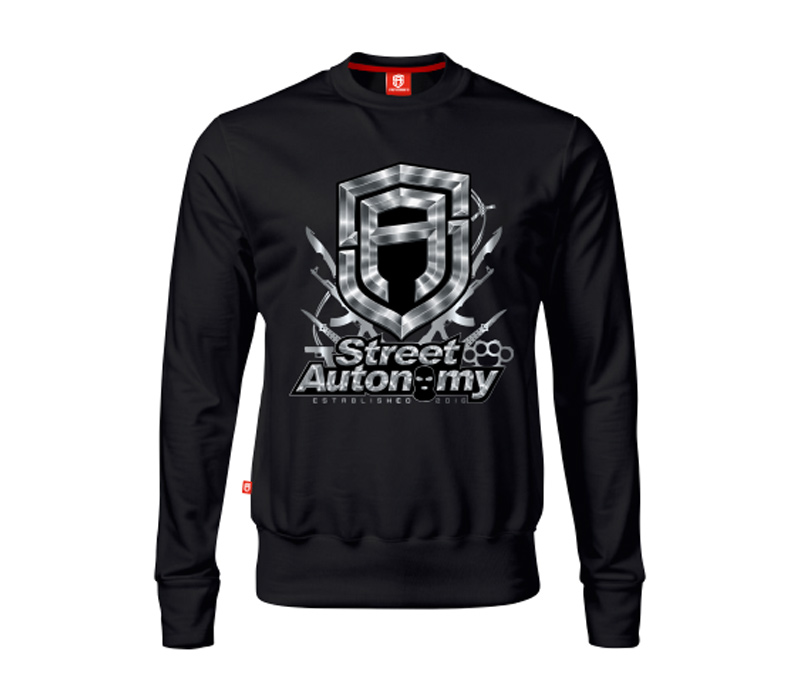 BLUZA BEZ KAPTURA STREET AUTONOMY SILVER WEAPON BLACK