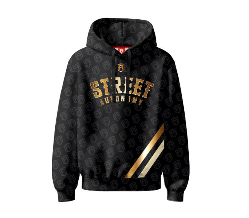 BLUZA Z KAPTUREM STREET AUTONOMY GRAVER BLACK/GOLD