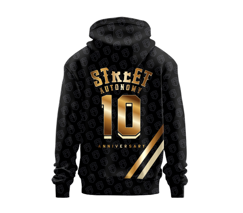 BLUZA Z KAPTUREM STREET AUTONOMY GRAVER BLACK/GOLD
