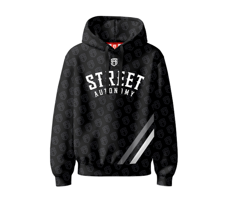 BLUZA Z KAPTUREM STREET AUTONOMY GRAVER BLACK/WHITE