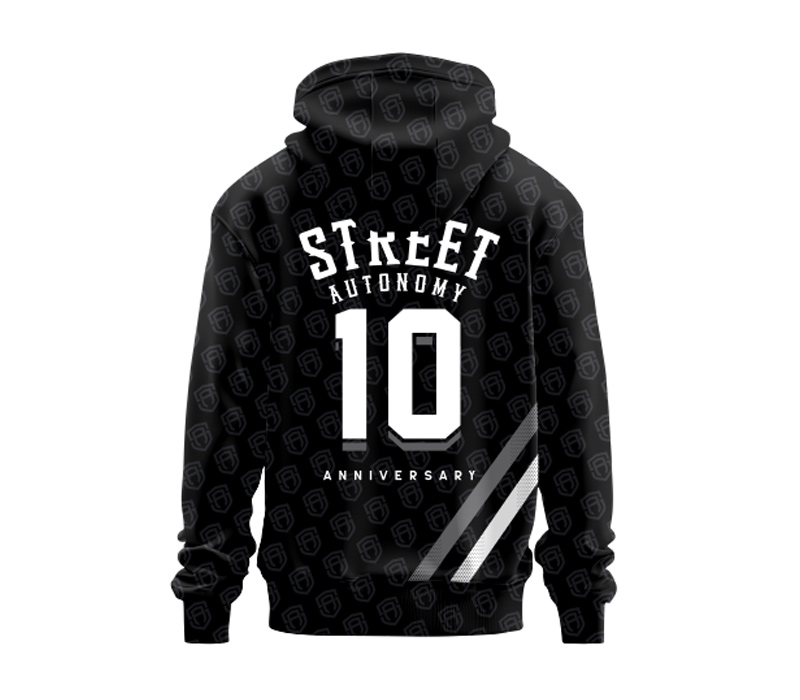 BLUZA Z KAPTUREM STREET AUTONOMY GRAVER BLACK/WHITE