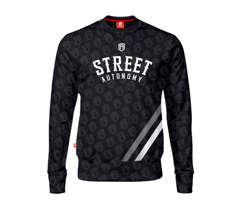 BLUZA BEZ KAPTURA STREET AUTONOMY GRAVER BLACK/WHITE